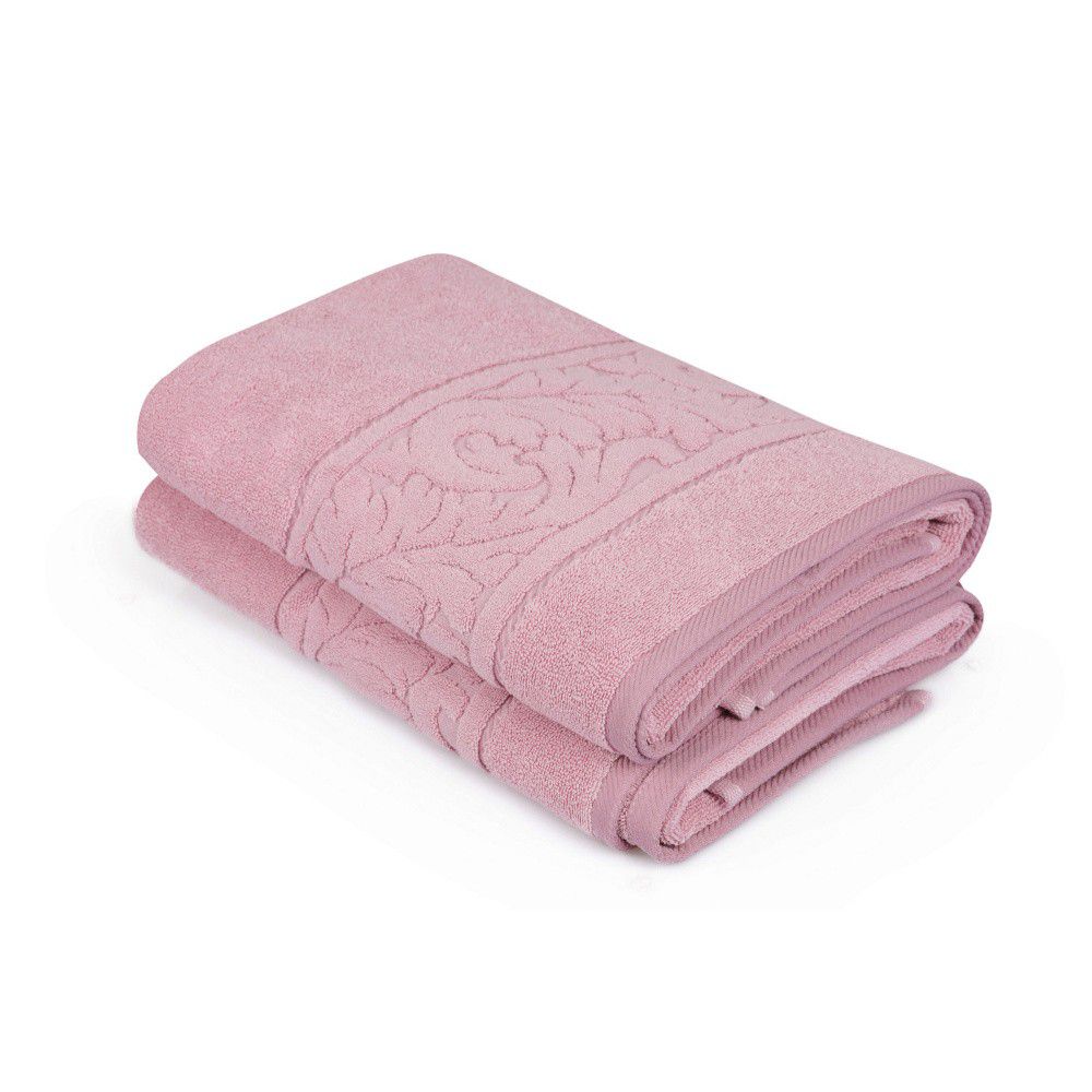 Sada 2 růžových ručníků z bavlny Sultania, 70 x 140 cm - Bonami.cz