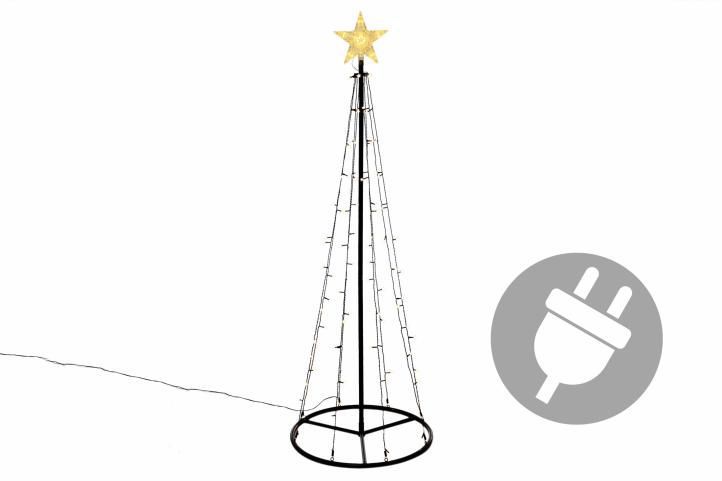 Nexos Vánoční dekorace - světelná pyramida stromek - 180 cm teple bílá - Kokiskashop.cz
