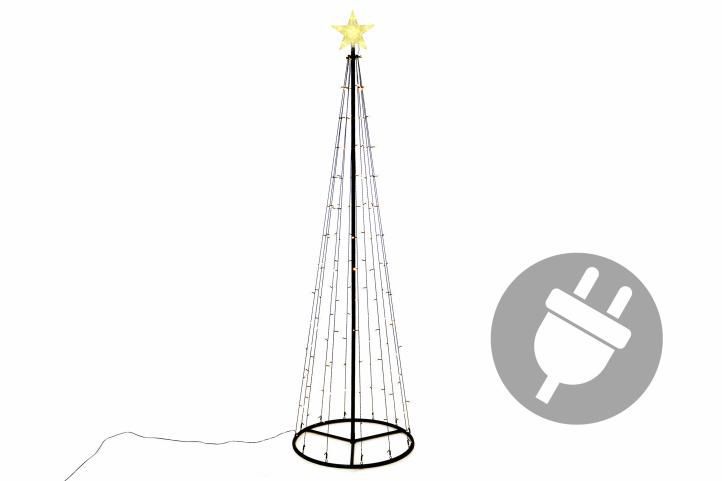Nexos Vánoční dekorace - světelná pyramida stromek - 240 cm teple bílá - Kokiskashop.cz