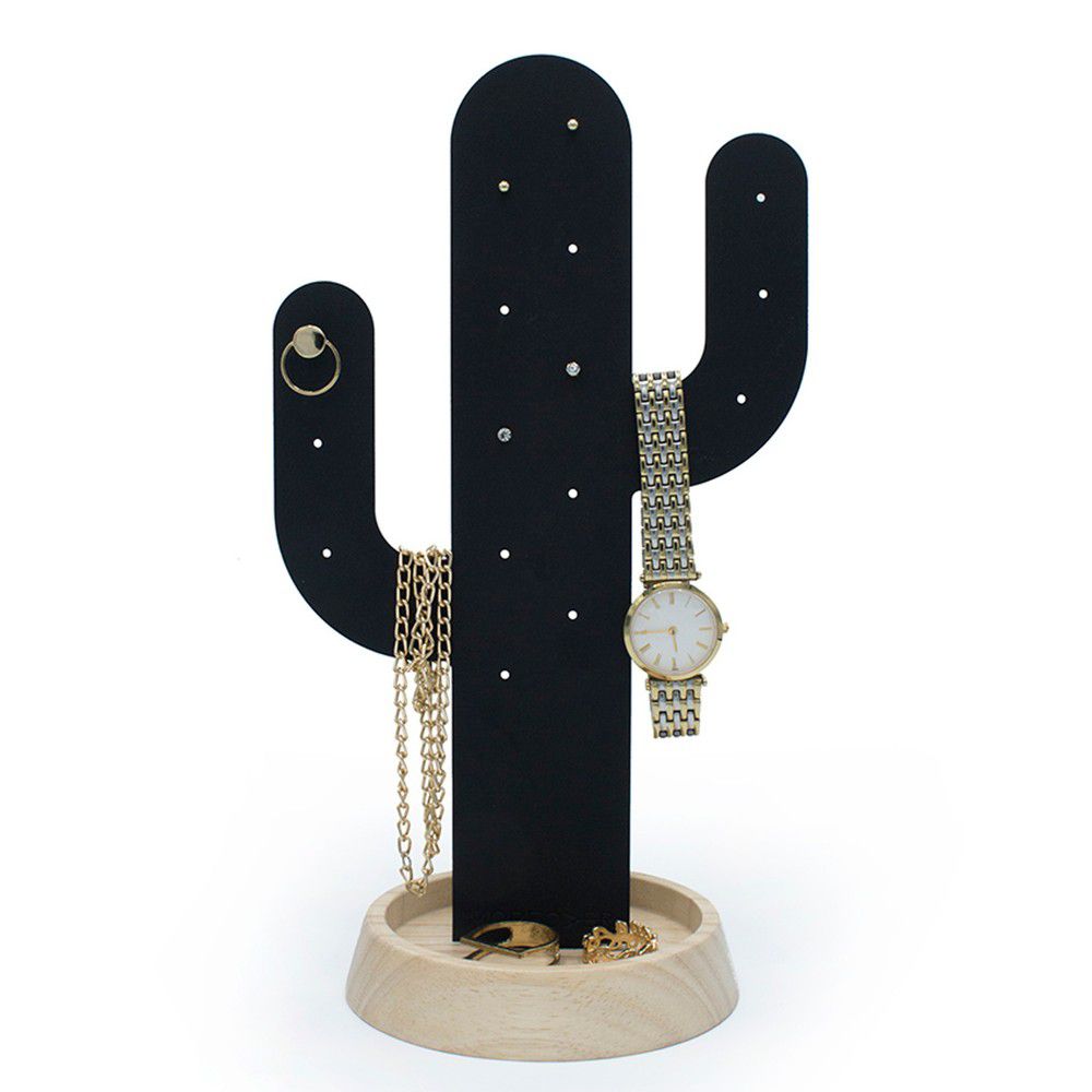 Černý stojánek na šperky Qualy&CO Cactus - Bonami.cz