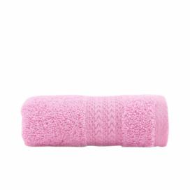 Růžový ručník z čisté bavlny Sunny, 30 x 50 cm