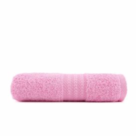 Růžový ručník z čisté bavlny Sunny, 70 x 140 cm