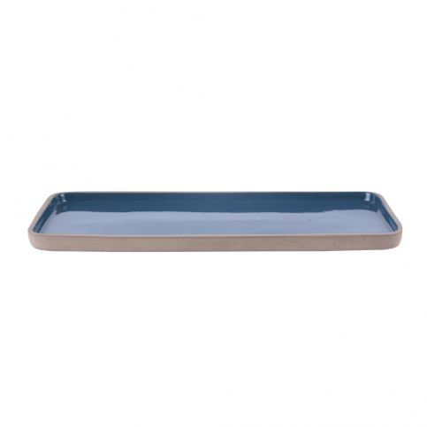 Modrý ručně vyrobený terakotový servírovací talíř PT LIVING Brisk, 36 x 16 cm - Bonami.cz