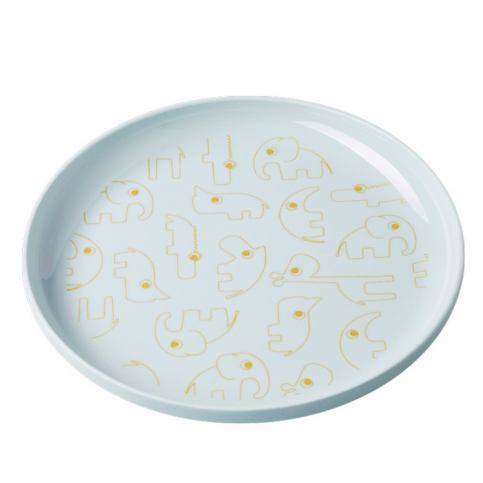 Dětský světle modrý talíř se žlutými detaily Done by Deer Yummy, Ø 20,5 cm - Bonami.cz