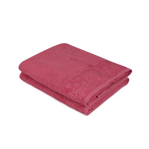 Sada 2 červených ručníků z čisté bavlny Simple, 90 x 150 cm - Bonami.cz