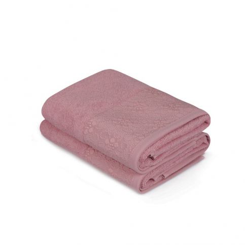 Sada 2 růžových bavlněných ručníků z čisté bavlny Grande, 50 x 90 cm - Bonami.cz