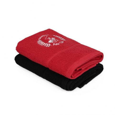 Sada červeného a černého ručníku Beverly Hills Polo Club, 100 x 50 cm - Bonami.cz