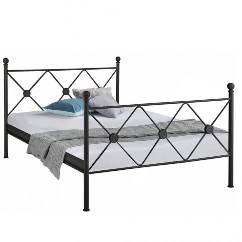 Černá kovová postel Støraa Johnson, 140 x 200 cm - Bonami.cz