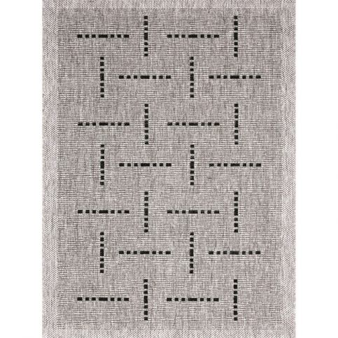 Devos koberce Kusový koberec FLOORLUX Silver/Black 20008 – na ven i na doma - 60x110 cm Mujkoberec.cz