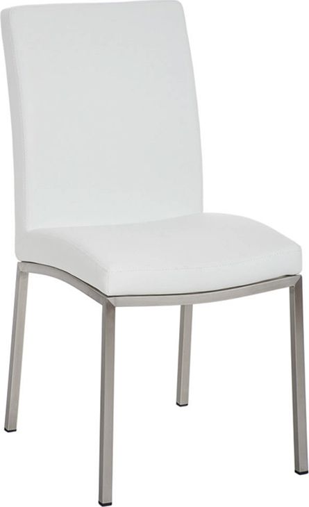 BHM Germany Židle jídelní s nerezovou podnoží (SET 2 ks), kvalitní imitace kůže, bílá, sezení u jídelního stolu Barva: černá - M DUM.cz