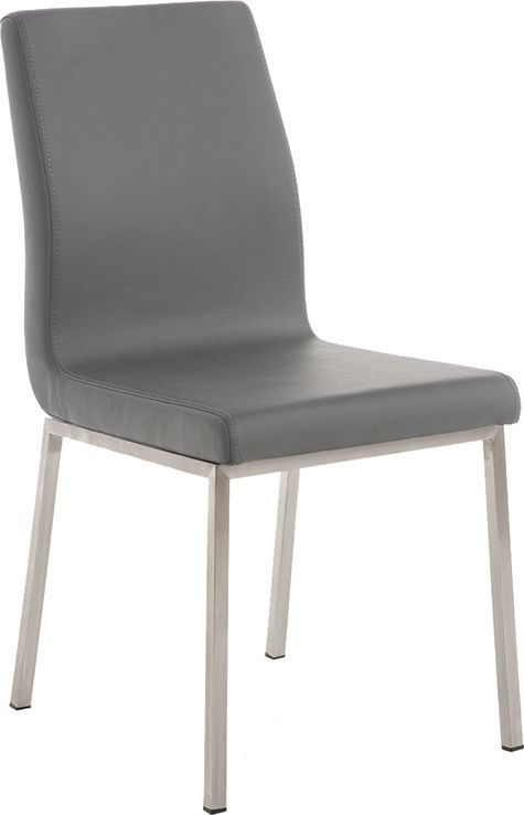 BHM Germany Jídelní židle s nerezovou podnoží (SET 2 ks), kvalitní imitace kůže, nerezová podnož Barva: šedá - M DUM.cz