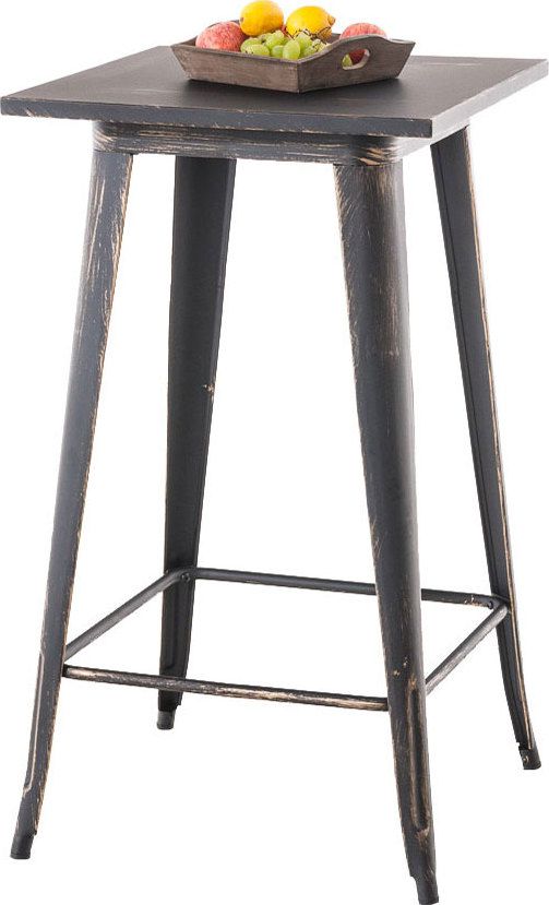 BHM Germany Stůl barový, čtvercový, 106 cm, antik černá, originální moderní design Barva: černá - M DUM.cz