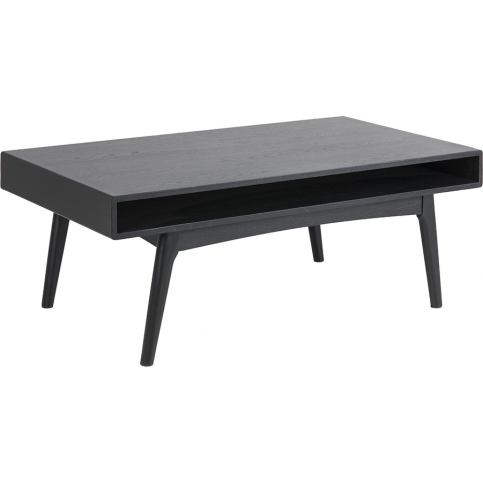 Design Scandinavia Konferenční stolek, 130 cm, černá, masiv dubové dřevo, minimalistický - M DUM.cz