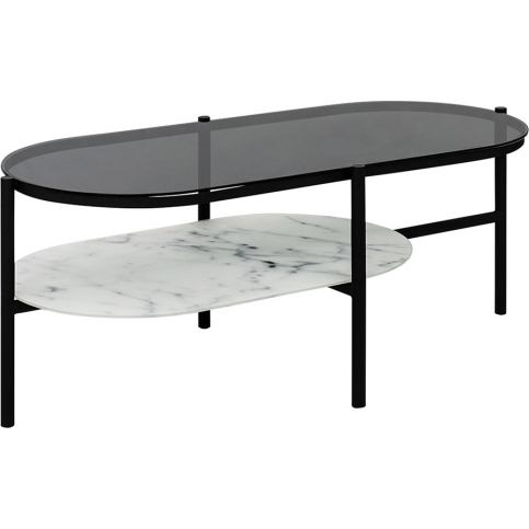 Design Scandinavia Konferenční stolek oválný Agama, 115 cm Barva: černá / bílá - M DUM.cz