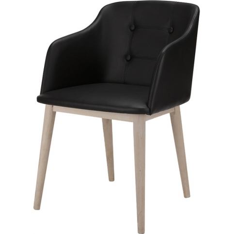 Danish Style Židle s područkami Octopus (SET 2 ks), černá kůže Barva: černá - M DUM.cz