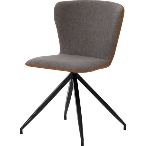 Design Scandinavia Moderní jdelní židle (SET 2 ks), šedá/brandy, ocelová černá podnož, vzdušný desig - M DUM.cz