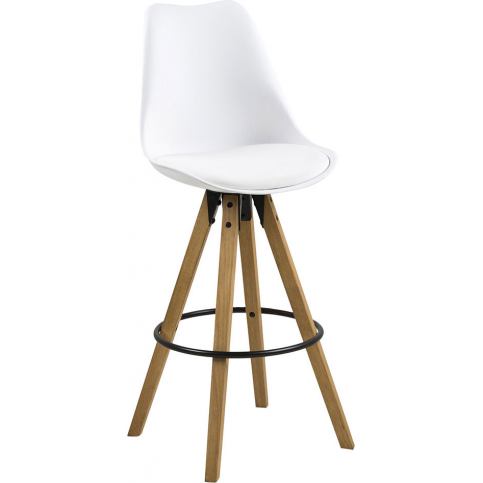 Design Scandinavia Barová židle Damian (SET 2 ks), bílá Barva: Bílá - M DUM.cz