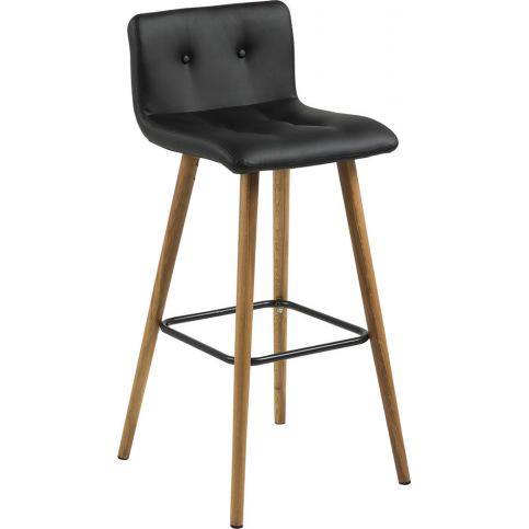 Design Scandinavia Barová židle Fredy (SET 2 ks), černá kůže Barva: černá - M DUM.cz