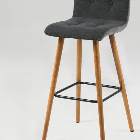 Design Scandinavia Barová židle Fredy (SET 2 ks), tm. šedá Barva: tmavě šedá - M DUM.cz
