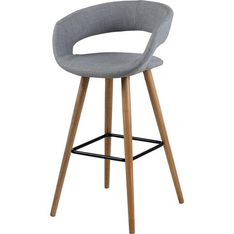Design Scandinavia Barová židle s dřevěnou podnoží Garry (SET 2 ks), šedá Barva: šedá - M DUM.cz
