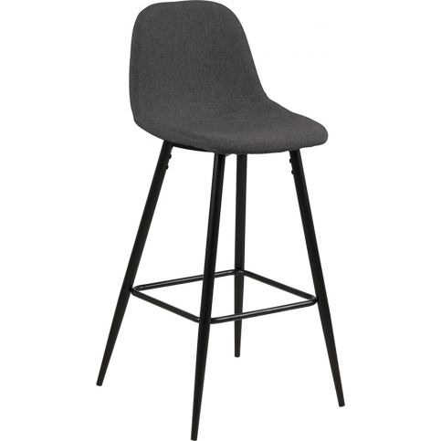 Design Scandinavia Barová židle Wanda (SET 2 ks), černá/šedá Barva: černá / šedá - M DUM.cz
