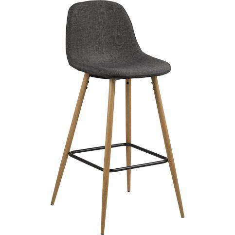 Design Scandinavia Barová židle Wanda (SET 2 ks), dub/šedá Barva: dub / šedá - M DUM.cz