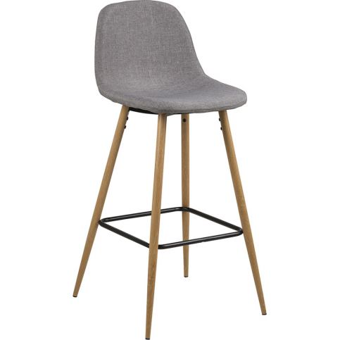 Design Scandinavia Barová židle Wanda (SET 2 ks), dub/sv. šedá Barva: dub / sv. šedá - M DUM.cz
