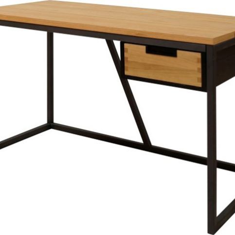 Danish Style Pracovní stůl se zásuvkou Rooms, 130 cm Barva: dub / černá - M DUM.cz