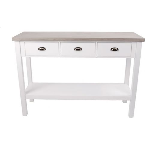Danish Style Odkládací stůl s betonovou deskou, zásuvkami a policí, bílá 110 cm Barva: - M DUM.cz