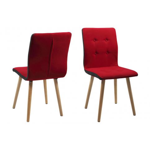 Sada 2 červených jídelních židlí Frida - Nábytek aldo - NE