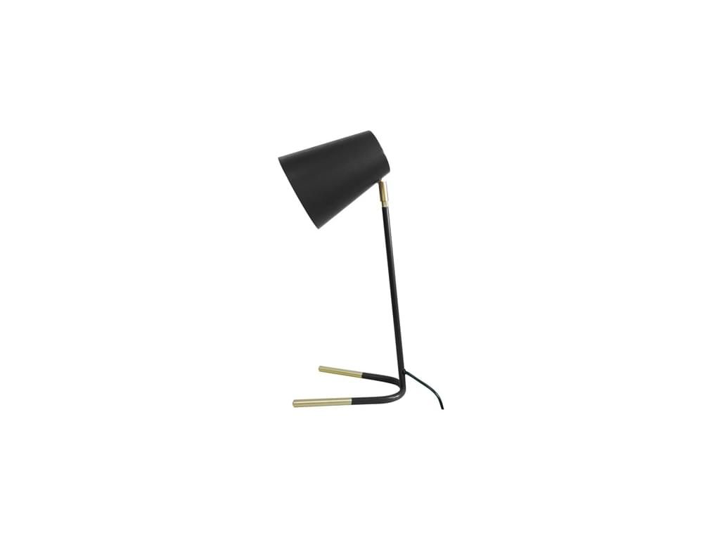 Černá stolní lampa s detaily ve zlaté barvě Leitmotiv Noble - Bonami.cz