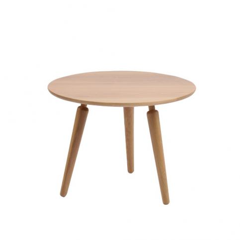 Přírodní konferenční stolek z dubového dřeva Folke Cappuccino, výška 45 cm x ∅ 60 cm - Bonami.cz