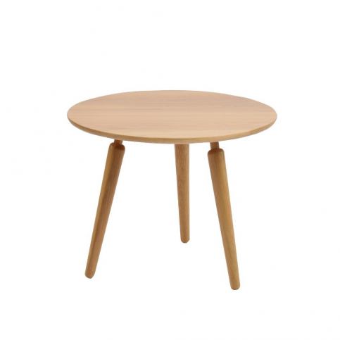 Přírodní konferenční stolek z dubového dřeva Folke Cappuccino, výška 50 cm x ∅ 60 cm - Bonami.cz