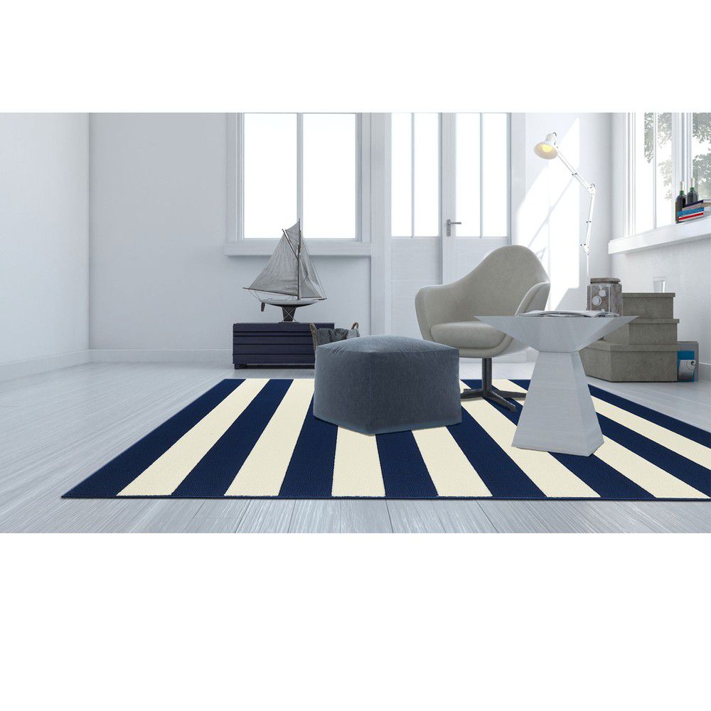 Modrý vysoce odolný koberec vhodný do exteriéru Webtappeti Stripes, 133 x 190 cm - Bonami.cz