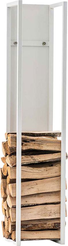 BHM Germany Stojan na dřevo, 140 cm, matná bílá, kov, industriální design Barva: Bílá - M DUM.cz