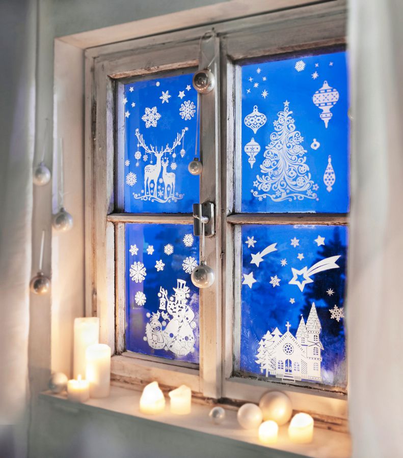 Die moderne Hausfrau Okenní dekorace Zima, sada 4 ks - Velký Košík