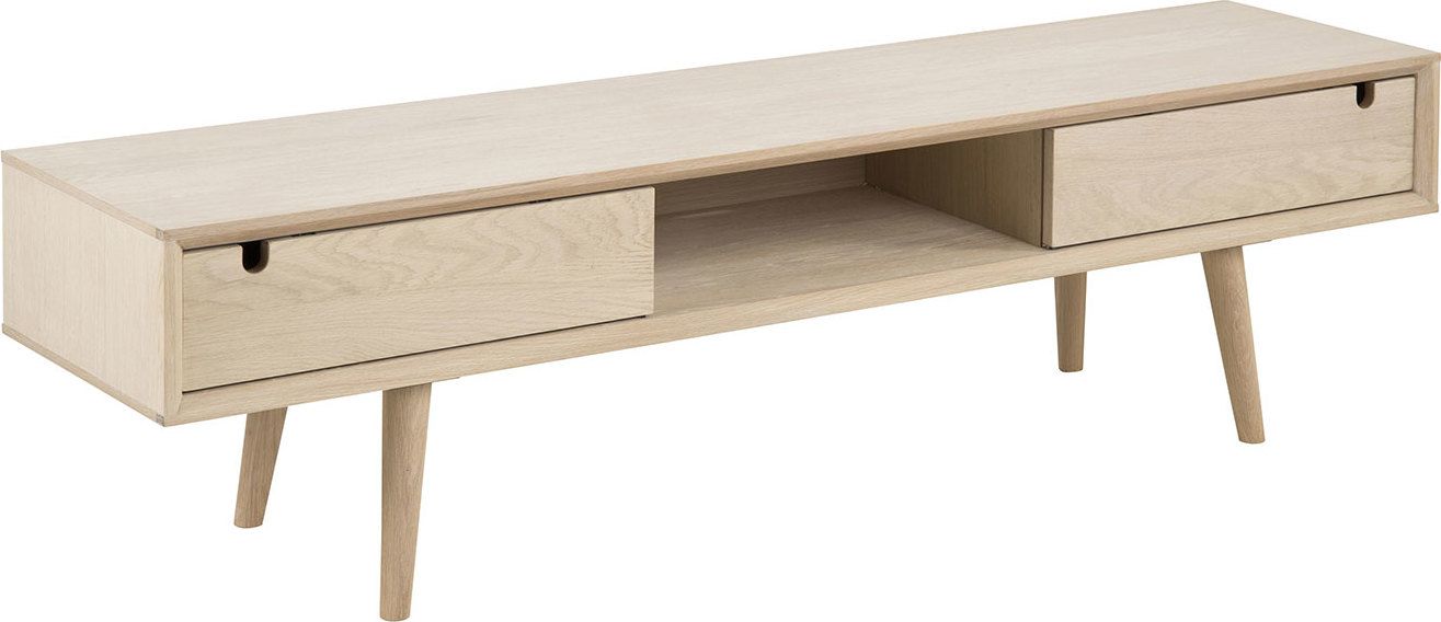 Design Scandinavia TV stolek se zásuvkami, 160 cm, 3x úložný prostor, dřevo, jednoduchý design Barva: dub - M DUM.cz