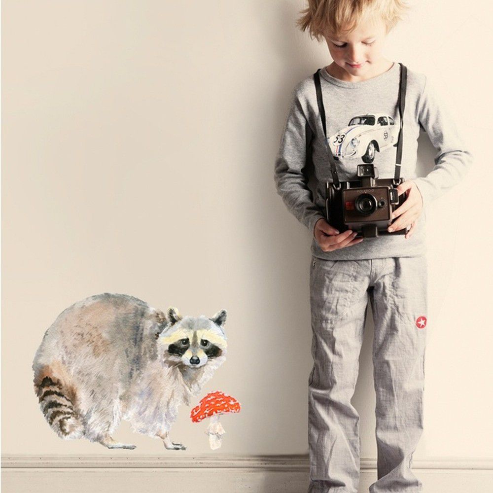 Znovu snímatelná samolepka Raccoon, 40 x 30 cm - Bonami.cz