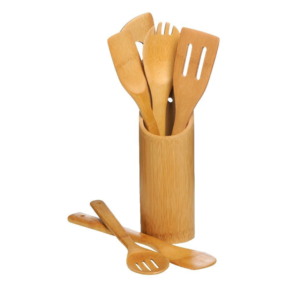 Sada 6 kuchyňských nástrojů s držákem z bambusu Premier Housewares Bamboo - Bonami.cz