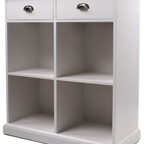 Danish Style Kombinovaná skříň, 2 zásuvky, deska beton, 73 cm, matná bílá Barva: beton / bílá - M DUM.cz