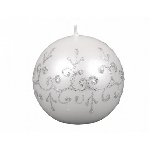 Vánoční svíčka Tiffany koule, bílá - 4home.cz
