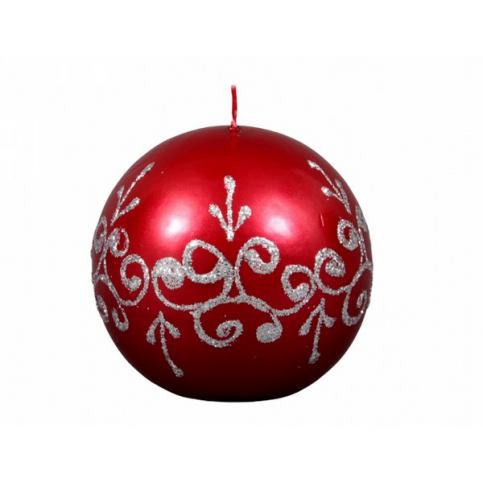 Vánoční svíčka Tiffany koule, červená - 4home.cz