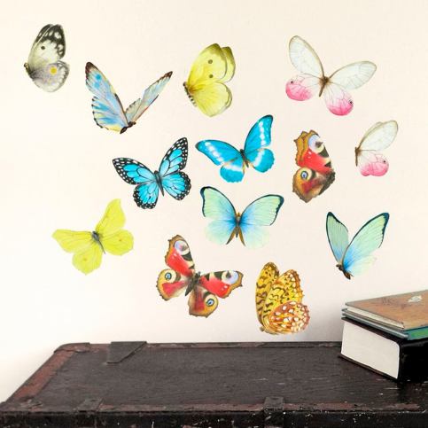 Znovu snímatelná samolepka Watercolor Butterflies, 40 x 30 cm - Bonami.cz