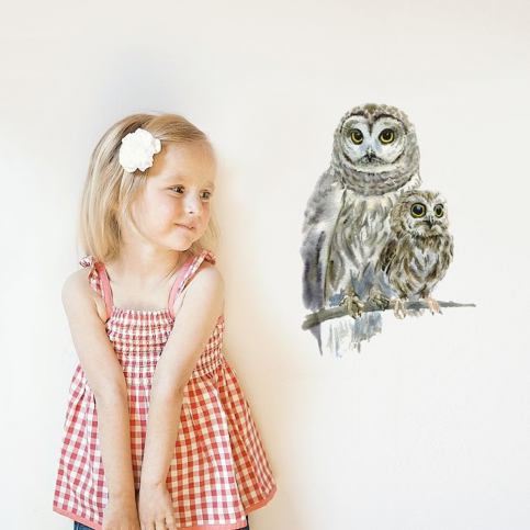 Znovu snímatelná samolepka Woodland Owls, 30x21 cm - Bonami.cz