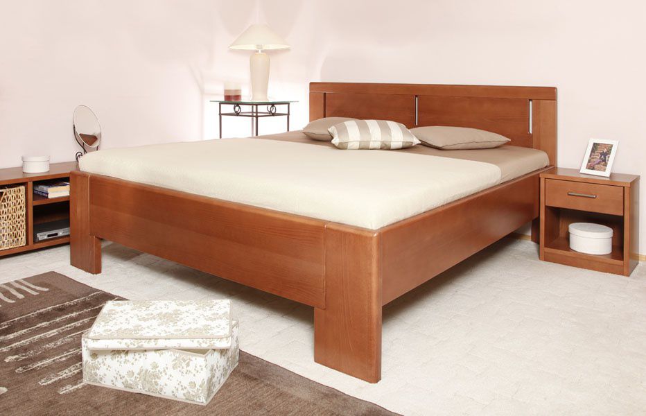 Masivní postel s úložným prostorem DeLuxe 3 - 160/180 x 200cm - 160 x 200cm - Nábytek Harmonia s.r.o.