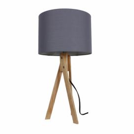  Stolní lampa, šedá / přírodní dřevo, LILA TYP 2