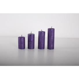Rustikální adventní svíčka ø4cm Provence 4 velikosti fialová
