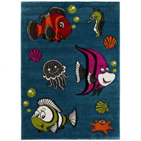 Dětský modrý koberec Universal Fish, 120 x 170 cm - Bonami.cz