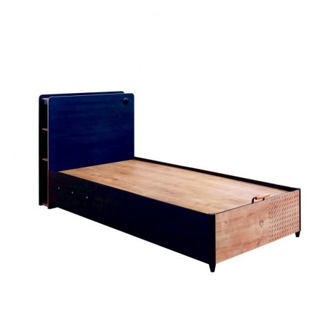 Černá jednolůžková postel s úložným prostorem Black Bed With Base, 100 x 200 cm - Bonami.cz