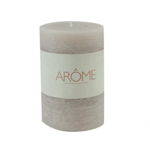 Arôme Rustikální svíčka s bílým páskem s potiskem  6,8 x 10cm, Gray, 300g - moderninakup.cz